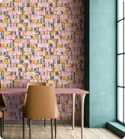 Abstract geometric patter with colorful vibes